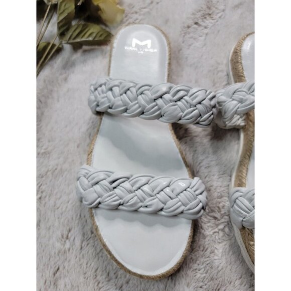 Marc Fisher Jaimee Leather Upper White Espadrille Slip On Sandals Size 8M - Picture 3 of 8